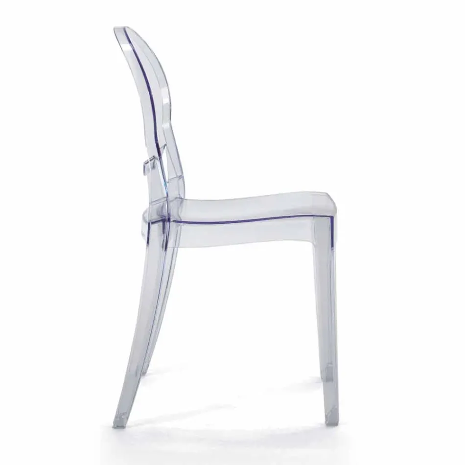 Indoor or Outdoor Stackable Chair in Transparent Polycarbonate - Planet Viadurini
