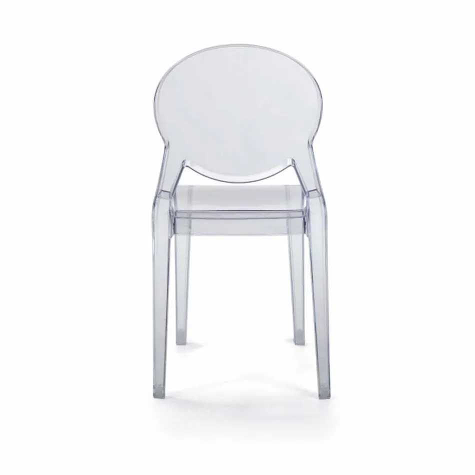 Indoor or Outdoor Stackable Chair in Transparent Polycarbonate - Planet Viadurini