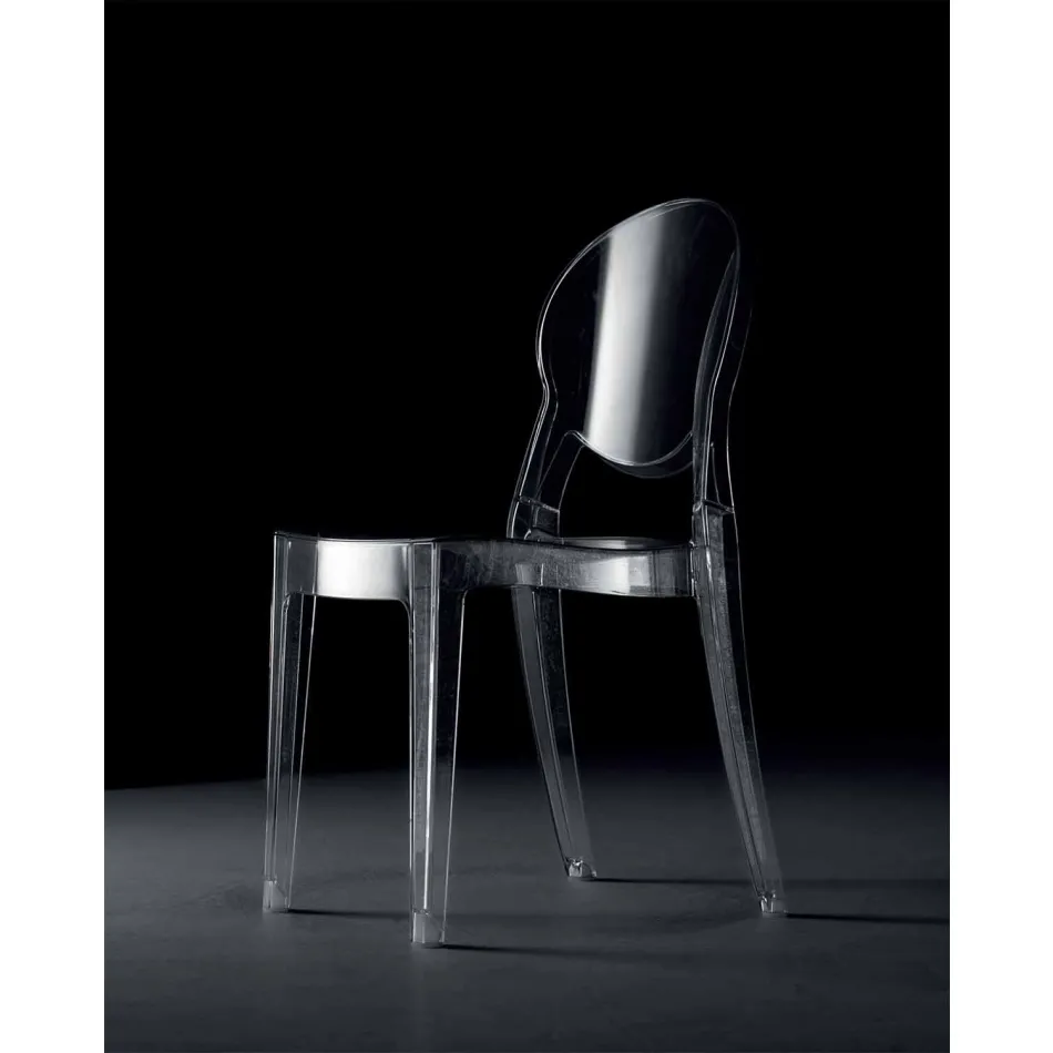 Indoor or Outdoor Stackable Chair in Transparent Polycarbonate - Planet Viadurini