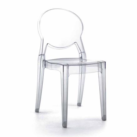 Indoor or Outdoor Stackable Chair in Transparent Polycarbonate - Planet Viadurini