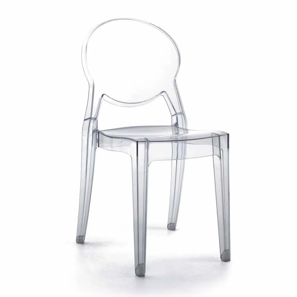 Indoor or Outdoor Stackable Chair in Transparent Polycarbonate - Planet Viadurini