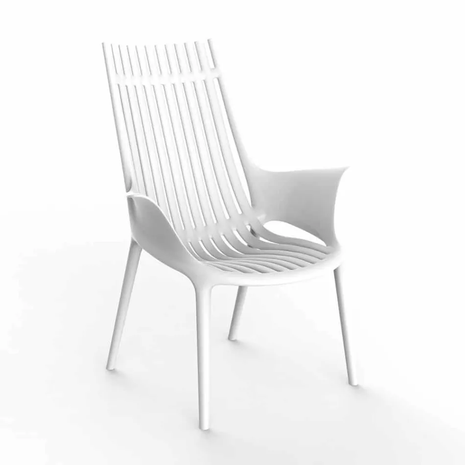 Lounge Chair with Armrests for Outdoor in Plastic 4 Pieces - Ibiza by Vondom Viadurini