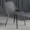 Modern chair in fabric and triangular legs made in Italy, Oriella
