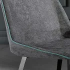 Modern chair in fabric and triangle legs made in Italy, Oriella Viadurini