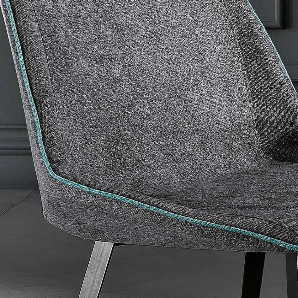Modern chair in fabric and triangle legs made in Italy, Oriella Viadurini