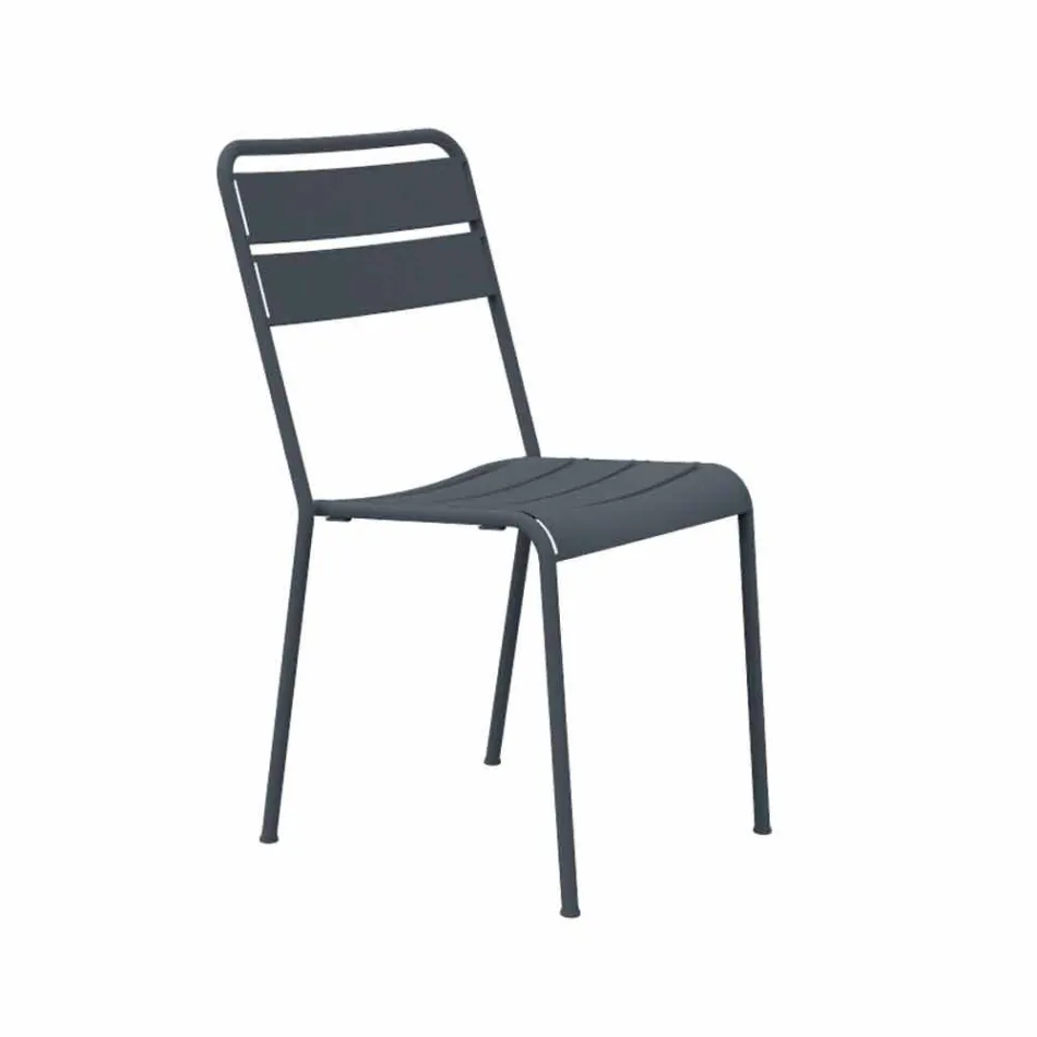 Stackable Outdoor Chair Powder Coated Made in Italy, 4 Pieces - Amina Viadurini