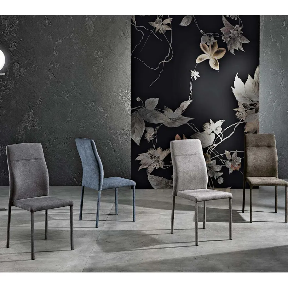 Design dining room chair in fabric made in Italy, Luigina Viadurini