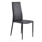4 Piece Synthetic Leather Stackable Dining Room Chair - Siberia Viadurini