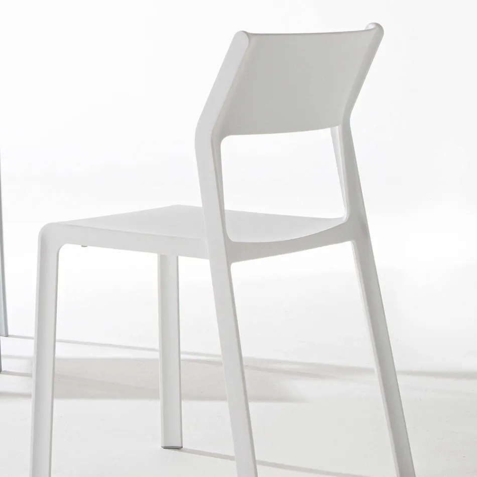 Stackable Dining Room Chair in Colored Polypropylene, 4 Pieces - Abelia Viadurini