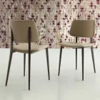 Dining Room Chair in Ecoleather and Metal Made in Italy, 2 Pieces - Selenium Viadurini