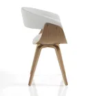 Dining Room Chair in Synthetic Leather and Plywood - Nubea Viadurini