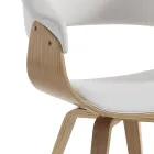 Dining Room Chair in Synthetic Leather and Plywood - Nubea Viadurini