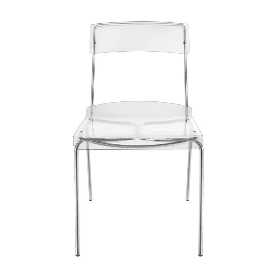 Plexiglass Dining Room Chair Made in Italy 2 Pieces - Charlotte Viadurini