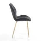 Dining Room Chair in Fabric and Golden Metal 4 Pieces - Smeralda Viadurini