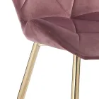 Dining Room Chair in Fabric and Golden Metal 4 Pieces - Smeralda Viadurini