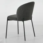 Dining Room Chair in Upholstered Fabric and Metal 4 Pieces - Cup Viadurini