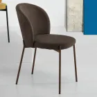 Dining Room Chair in Upholstered Fabric and Metal 4 Pieces - Cup Viadurini