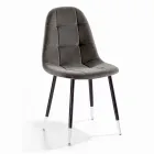 Dining Room Chair in Stain Resistant Velvet and Metal, 4 Pieces - Carlina Viadurini