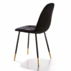 Dining Room Chair in Stain Resistant Velvet and Metal, 4 Pieces - Carlina Viadurini