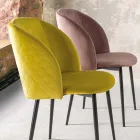 Dining Room Chair in Velvet with Black Metal Legs, 4 Pieces - Hanna Viadurini
