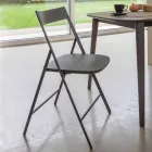 Folding Chair in Metal and Oak Wood 2 Pieces Made in Italy - Roberta Viadurini