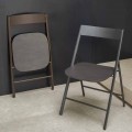 Folding Chair in Metal and Oak Wood 2 Pieces Made in Italy - Roberta