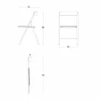 Folding Chair in Metal and Oak Wood 2 Pieces Made in Italy - Roberta Viadurini