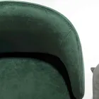 Chair Upholstered in Velvet with Base in Black Painted Metal, 2 Pieces - Havana Viadurini