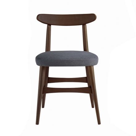 Upholstered Dining Room Chair in Solid Wood Made in Italy - Salicornia Viadurini