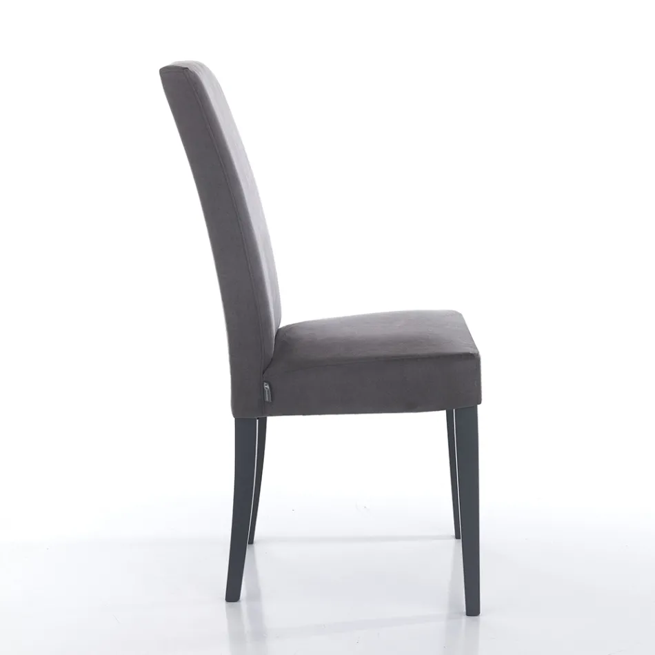 Dining Room Chair in Microfiber and Wood Made in Italy 2 Pieces - Simonella Viadurini