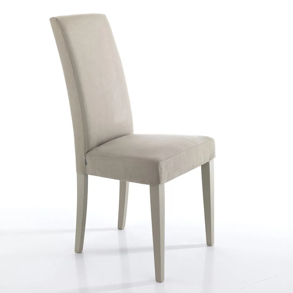 Dining Room Chair in Microfiber and Wood Made in Italy 2 Pieces - Simonella Viadurini