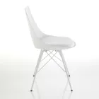 Dining Room Chair in Leather, Polypropylene and Metal 2 Pieces - Renella Viadurini
