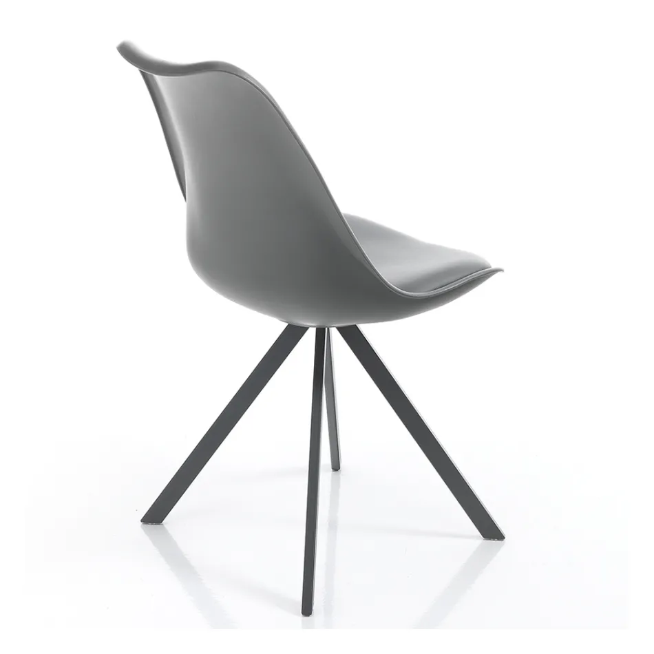 Dining Room Chair in Synthetic Leather and Polypropylene 4 Pieces - Shakira Viadurini