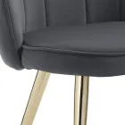 Dining Room Chair in Fabric and Metal Gold Finish 4 Pieces - Refined Viadurini