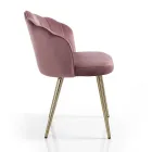 Dining Room Chair in Fabric and Metal Gold Finish 4 Pieces - Refined Viadurini