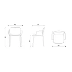 Dining Room Chair in Fabric and Metal Made in Italy 2 Pieces - Sangria Viadurini