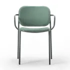 Dining Room Chair in Fabric and Metal Made in Italy 2 Pieces - Sangria Viadurini