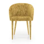 Dining Room Chair Upholstered in Fabric Made in Italy 4 Pieces - Tagata Viadurini