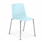 Made in Italy Metal and Polypropylene Dining Room Chair, 4 Pieces - Carlita Viadurini