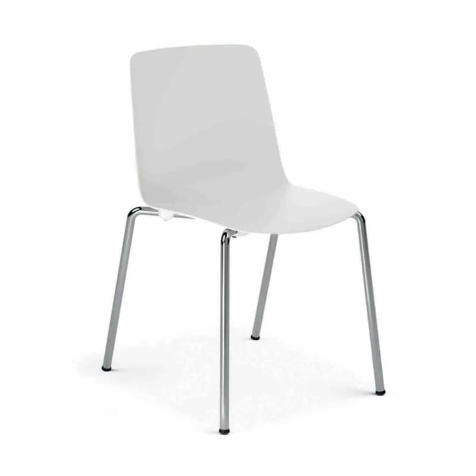 Made in Italy Metal and Polypropylene Dining Room Chair, 4 Pieces - Carlita Viadurini