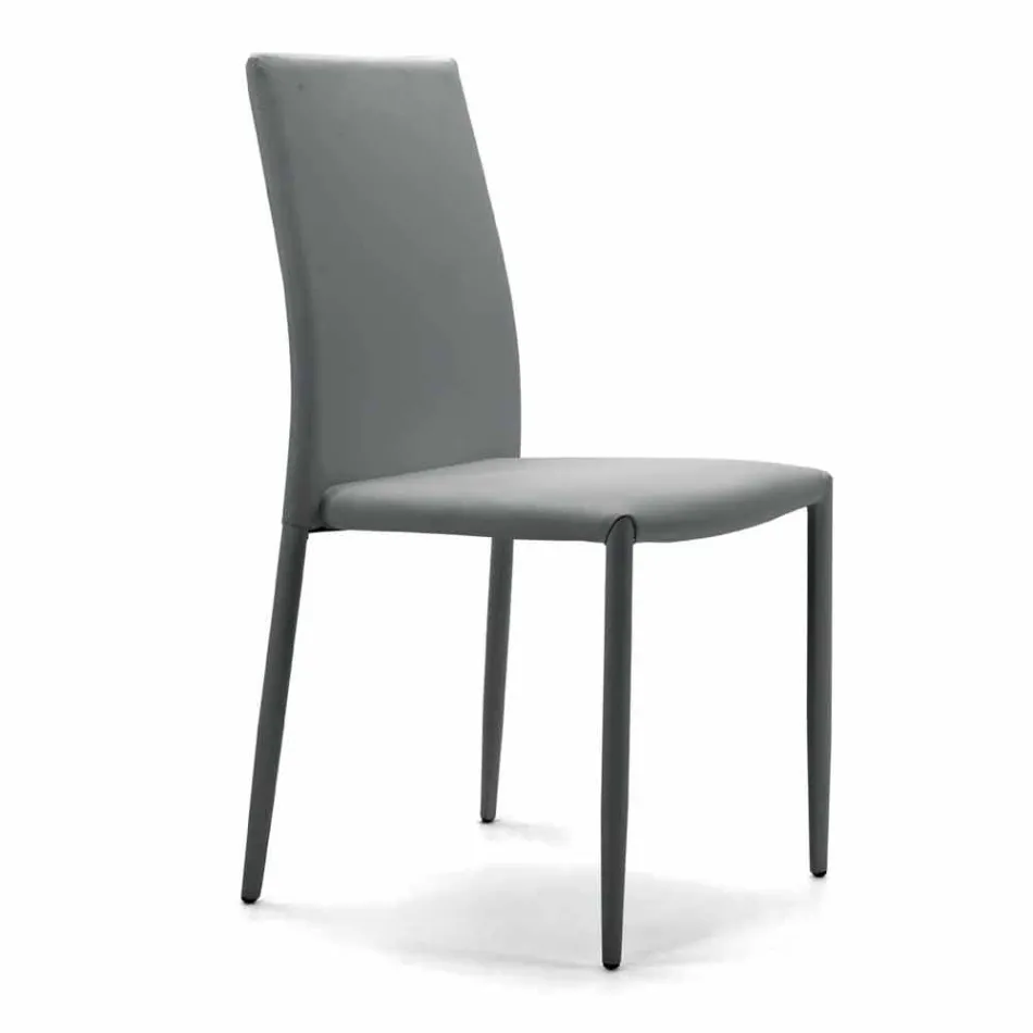 Stackable Living Room Chair, Padded and Covered in Ecoleather - Monamour Viadurini