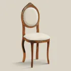 Classic Style Chair in Upholstered Walnut Wood Made in Italy - Elegant Viadurini