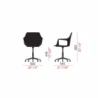 Office Chair in Aluminum and Polypropylene Made in Italy, 2 Pieces - Charis Viadurini