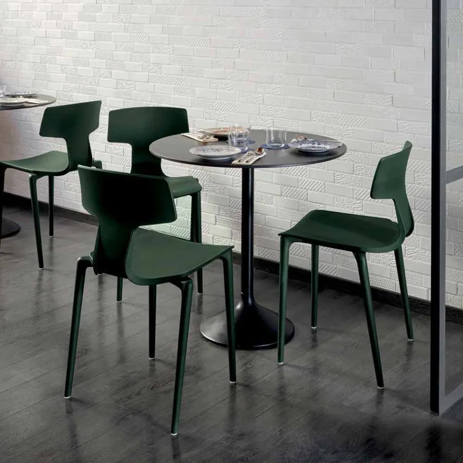 Outdoor Stackable Polypropylene Chairs Made in Italy, 4 Pieces - Claribel Viadurini