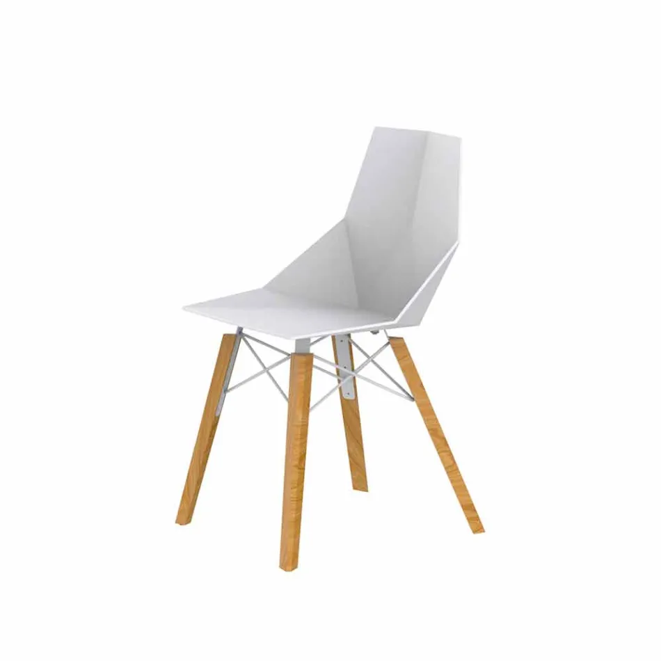 Living Room or Kitchen Chairs in Polypropylene and Wood - Faz Wood by Vondom Viadurini