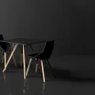 Living Room or Kitchen Chairs in Polypropylene and Wood - Faz Wood by Vondom Viadurini