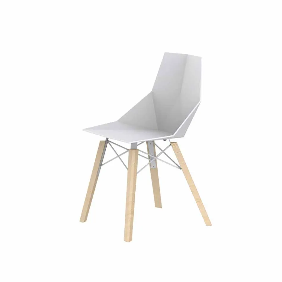 Living Room or Kitchen Chairs in Polypropylene and Wood - Faz Wood by Vondom Viadurini