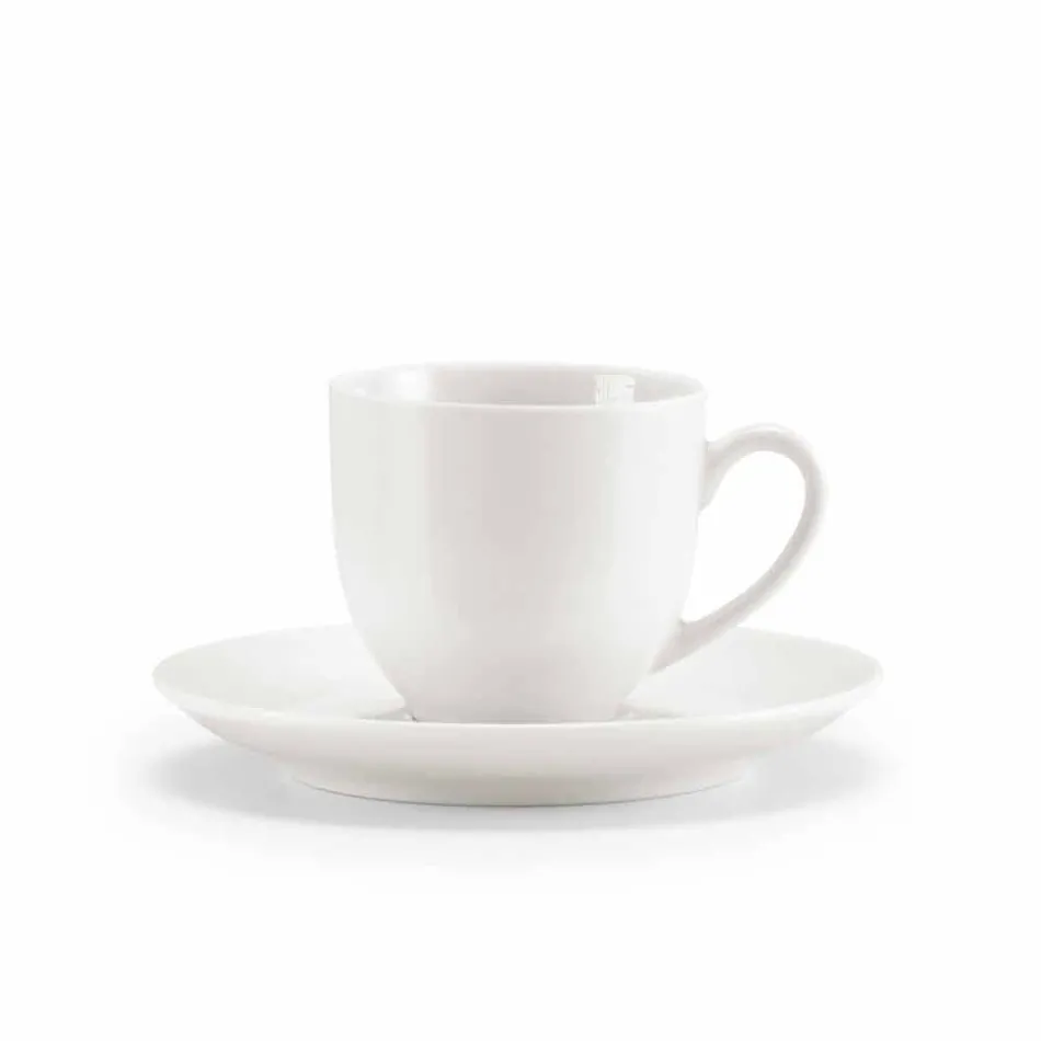 Set of 18 Tea Cups with Sugar Bowl and Porcelain Tray - Lucerne Viadurini