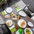 Aperitif Service 12 Pieces Modern White Porcelain Design Plates - Nalah Viadurini