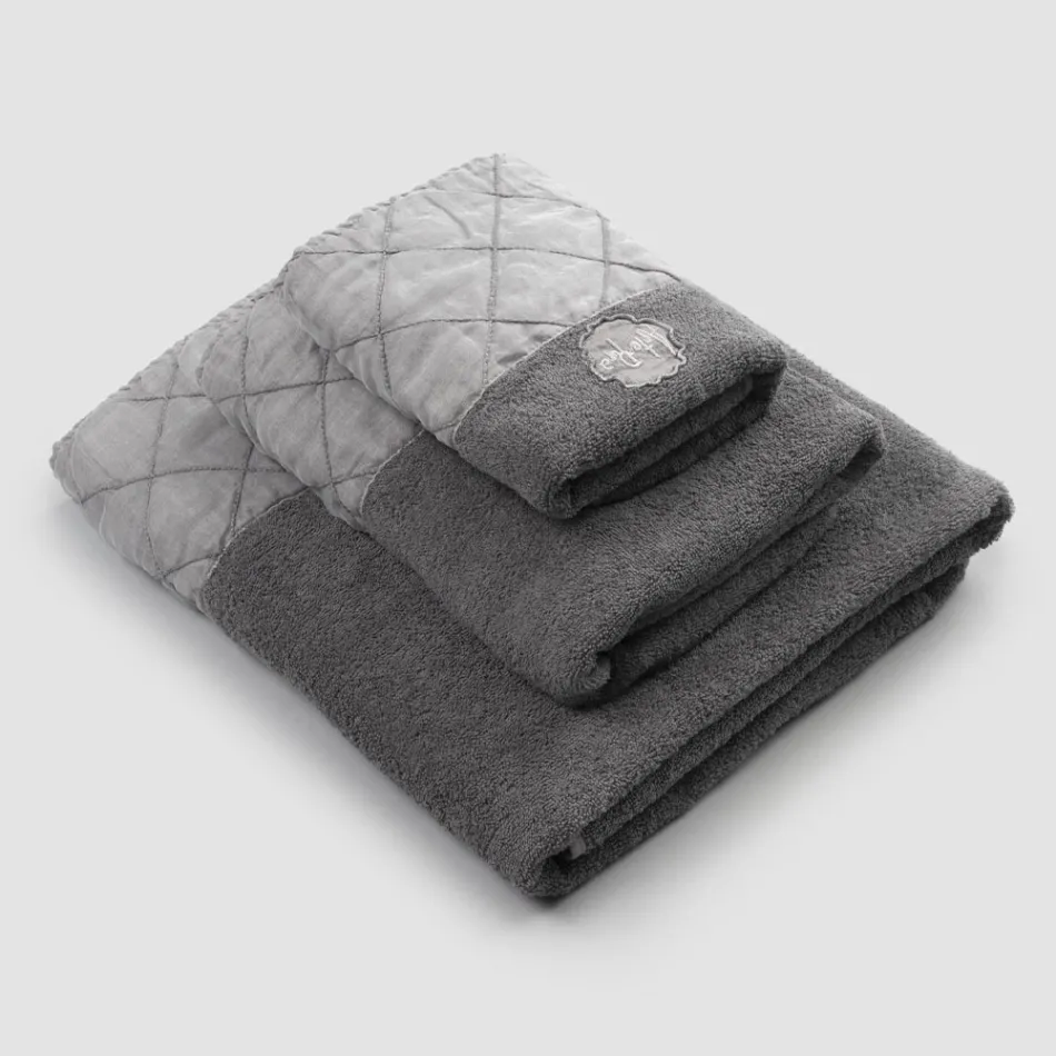 Service of face and guest towels and terry towel with luxury decoration - Hassim Viadurini